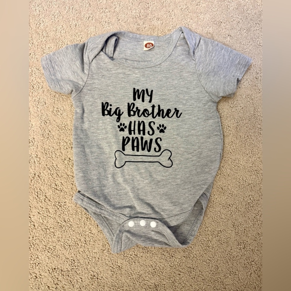 My Big Brother Has Paws Baby Onesie, 18M